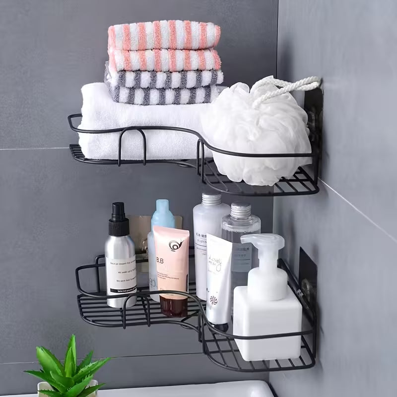 Wall-Mounted Corner Shower Shelf – Rust-Proof Bathroom Organizer for Shampoo and Skincare