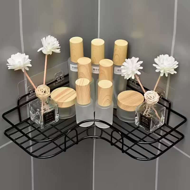 Wall-Mounted Corner Shower Shelf – Rust-Proof Bathroom Organizer for Shampoo and Skincare